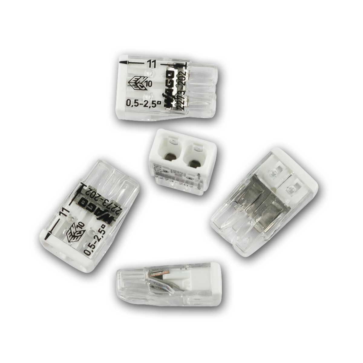 WAGO Verbindungsdosenklemme 10 WAGO Compact Steckklemmen 2x 0,5-2,5 mm² weiß