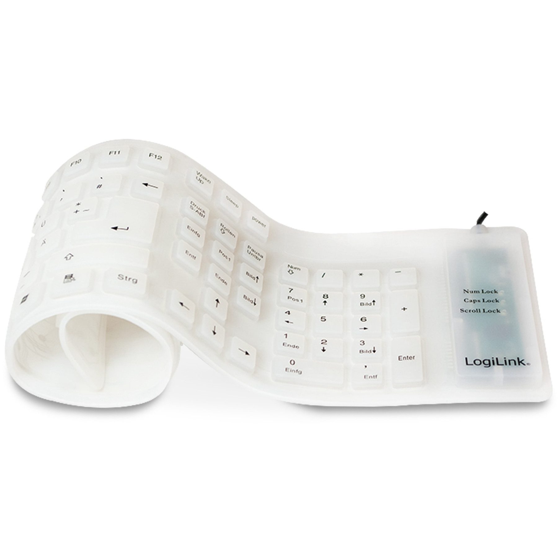 LogiLink LOGILINK Tastatur ID0018A, flexibel, weiß flexible Tastatur