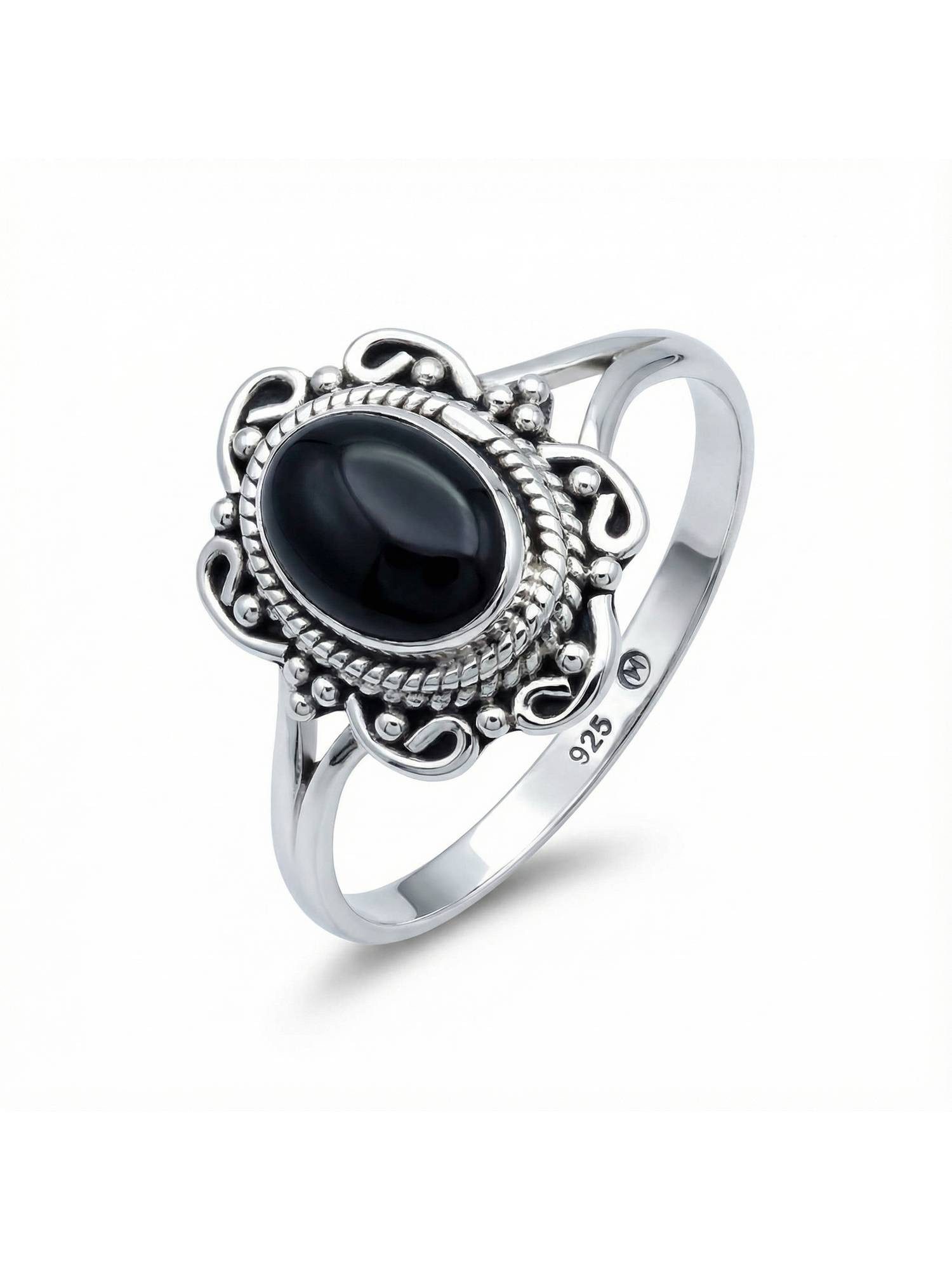 Silberring BANGAWAN aus 925 Silber mit Onyx
