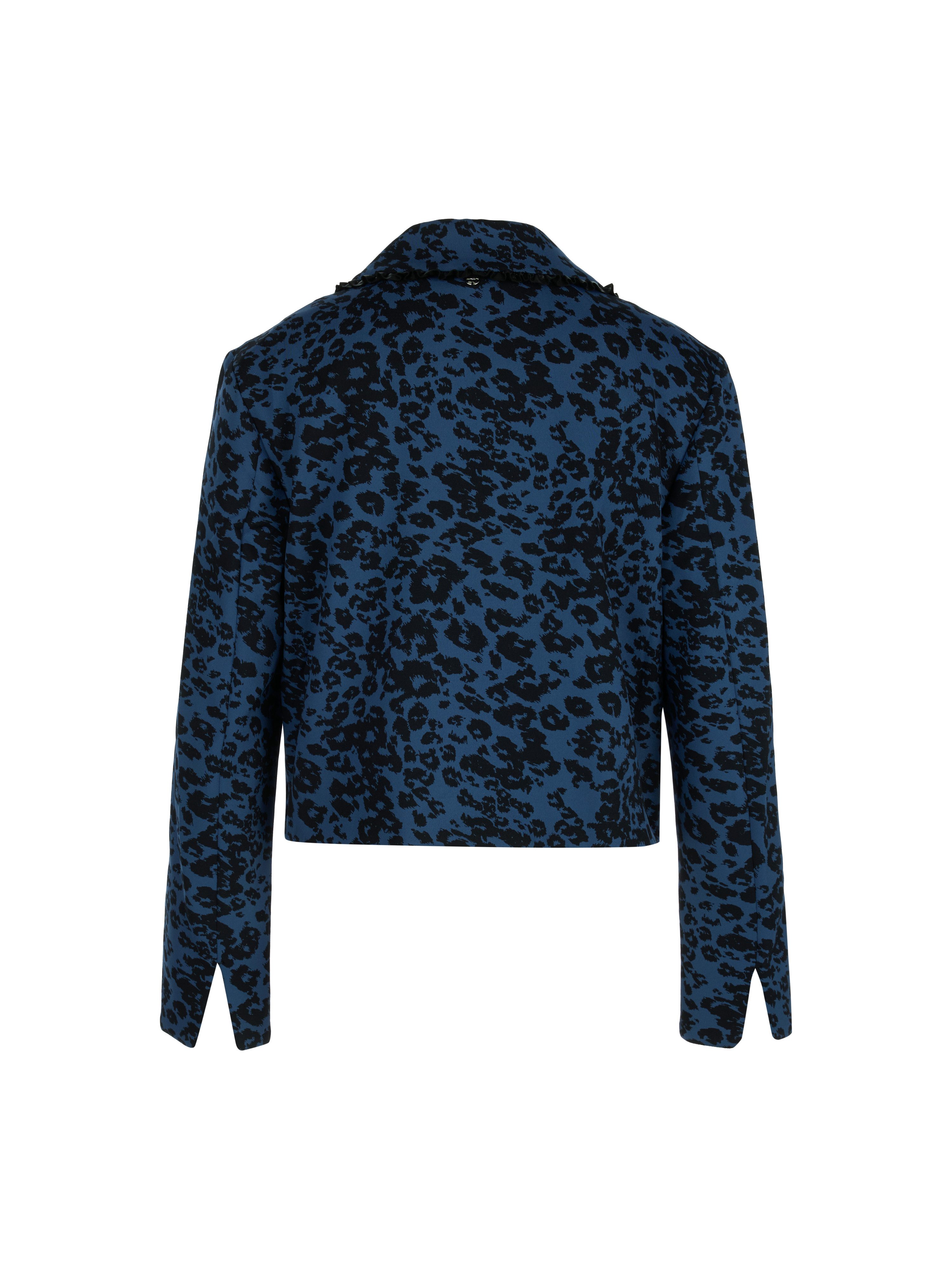 Marc Cain Kurzjacke Sopo Collections Thema A Premium Damenmode mit Leo-Muster, Kentkragen