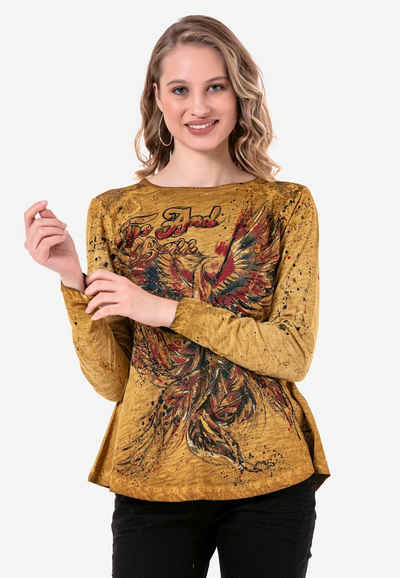 Cipo & Baxx Langarmshirt mit trendigem Print