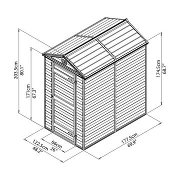 Palram - Canopia Gerätehaus Skylight 4x6, BxT: 122x177 cm, Kunststoff