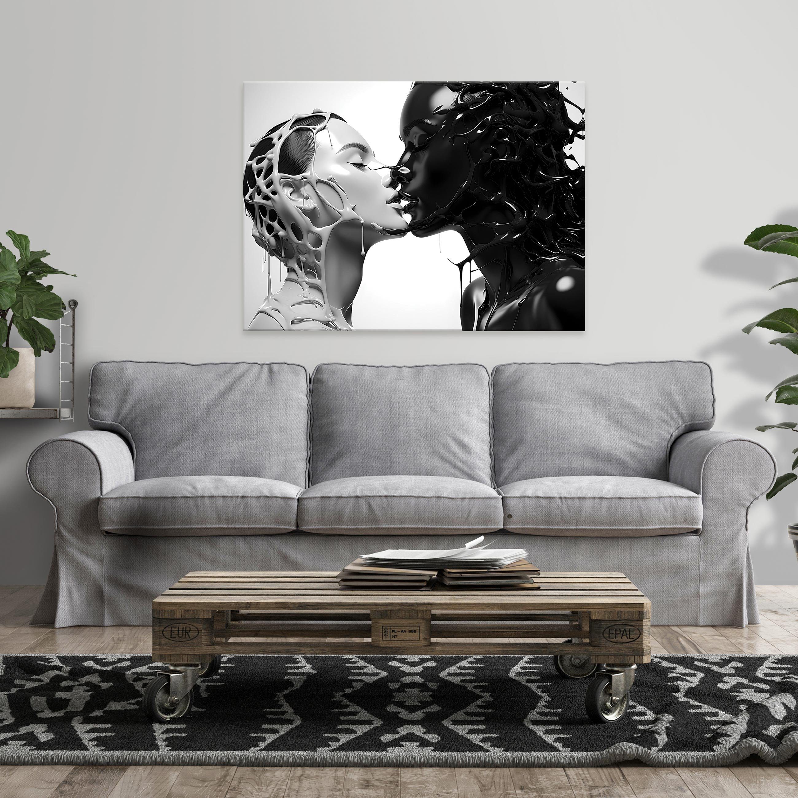 Wallarena Leinwandbild Frau Schwarz Kunst Abstraktion Wandbild XXL Leinwand günstig online kaufen