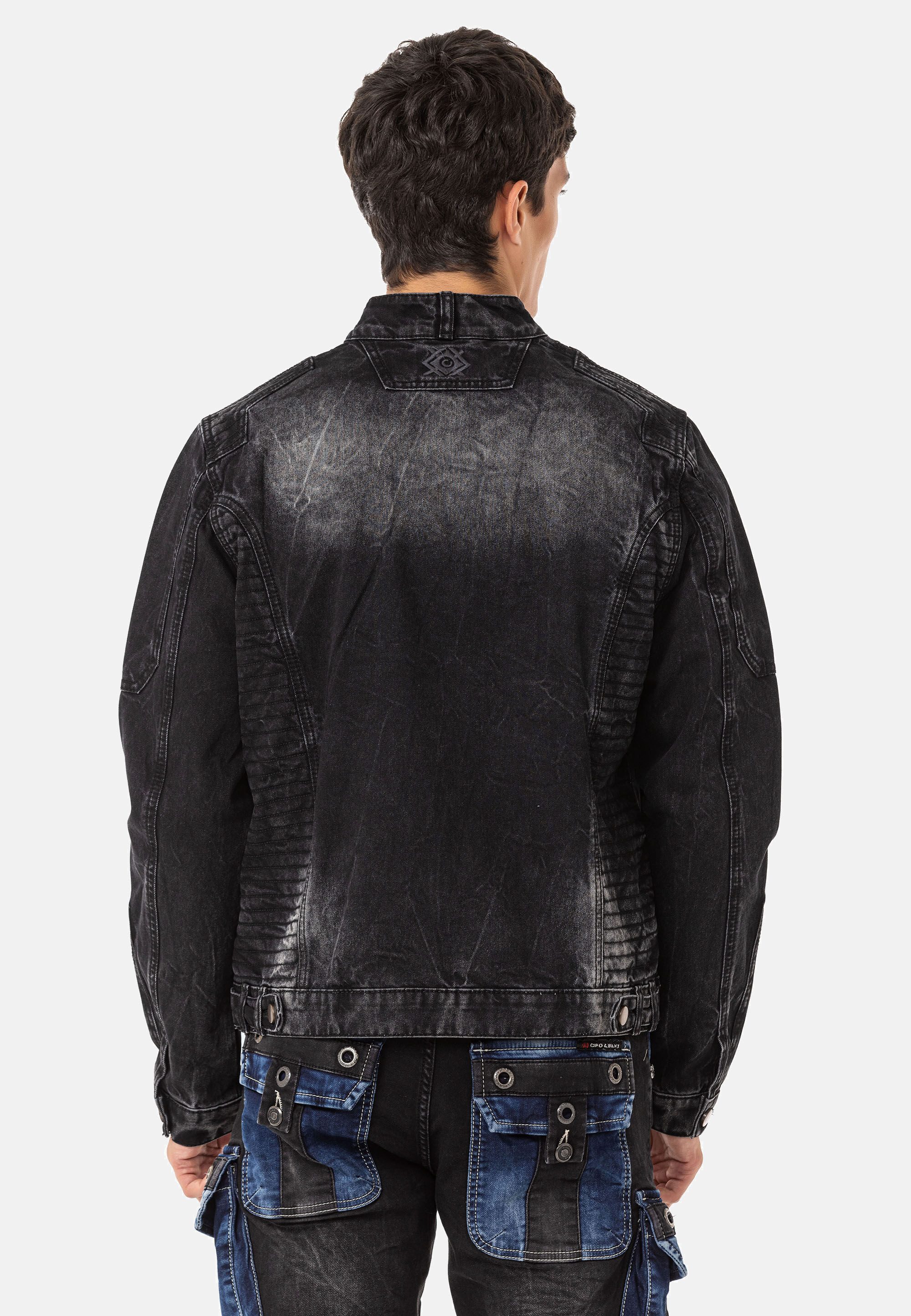 Cipo & Baxx Bikerjacke CJ299 Cooler Used-Look für einen authentischen Vintage-Stil