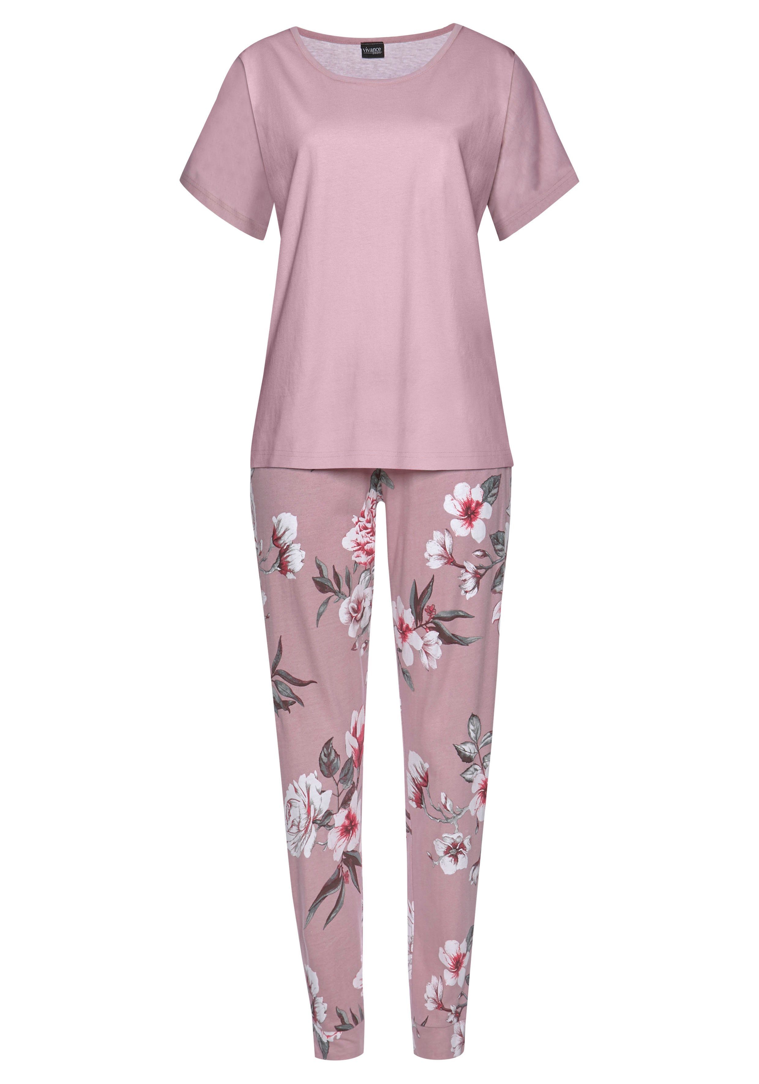 Vivance Dreams Pyjama (Set, 2 tlg) mit Blumendruck