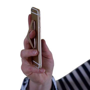 C2M4YOU Finger Halter Handy Fingerhalterung - Griff Halterung Smartphone Schwarz Silber Rose Gold Fingerhalter, (4-tlg)