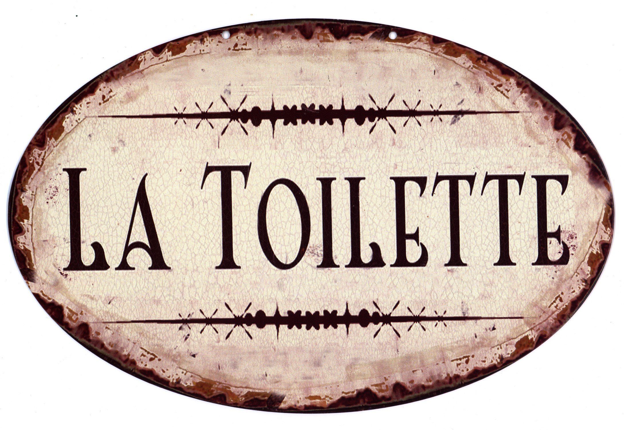 Metallschild Blechschild La Toilette