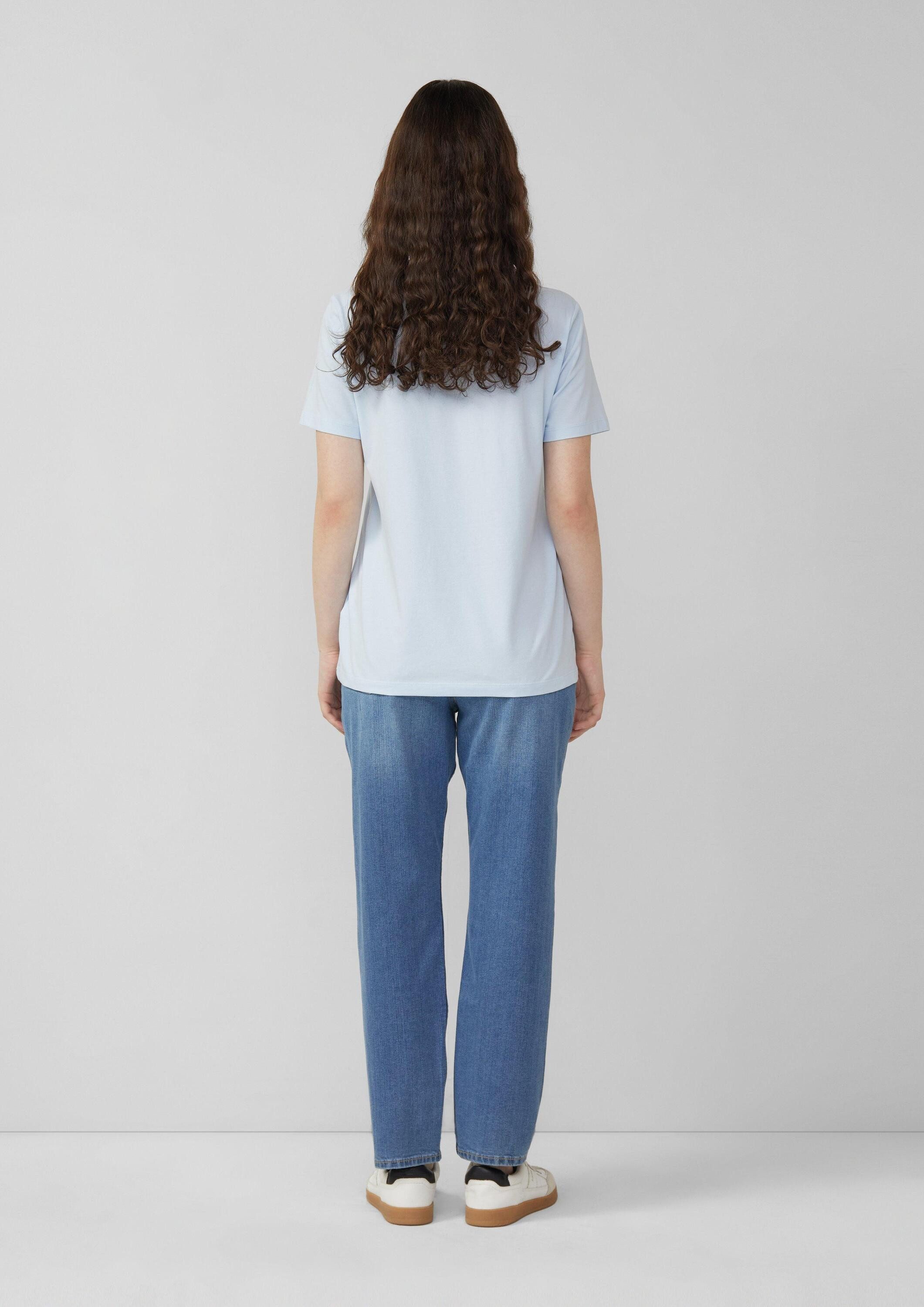 s.Oliver Kurzarmshirt T-Shirt T-Shirt mit V-Ausschnitt