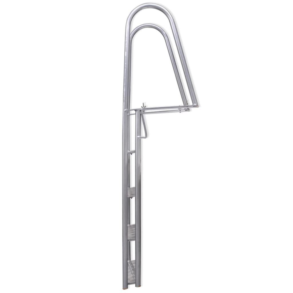vidaXL Poolleiter, Steg-/Poolleiter 4-stufig Aluminium 167 cm
