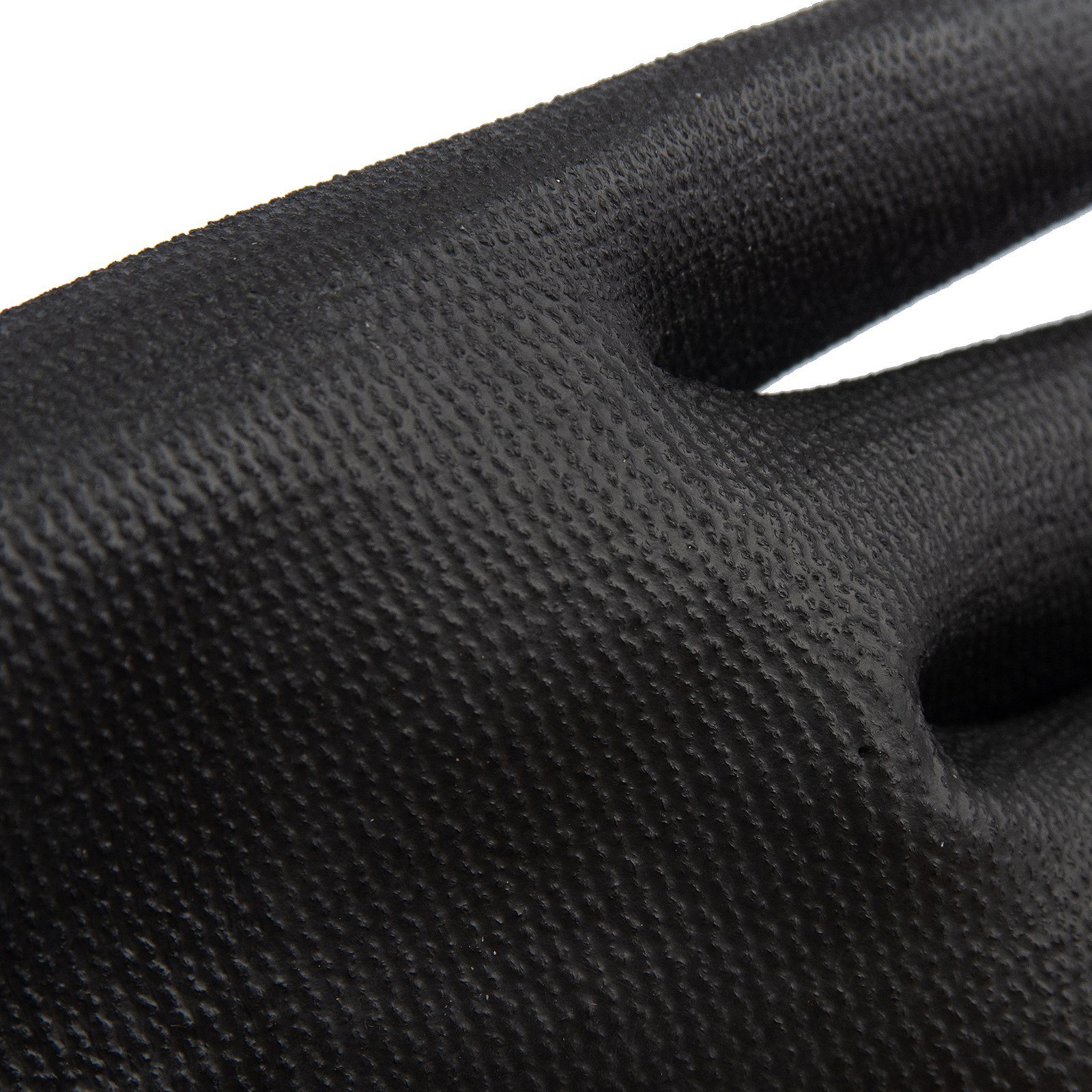 Polyester, Montagehandschuh Schutzhandschuh (Nr.7) grün Polyurethan Größe 12 S Midori Beschichtet Schwarz Arbeitshandschuh-Set Paar