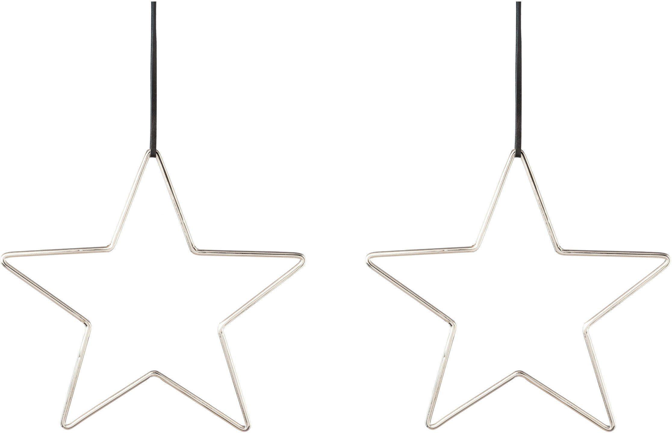 Creativ deco Dekostern Weihnachtsstern, Weihnachtsdeko, 2 St., aus Aluminium, Hängedekoration, 2er Set, Ø ca. 21 cm