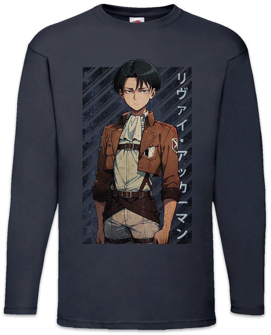 Langarmshirt Levi Ackerman Langarm T-Shirt Attack Shingeki No Kyojin AOT On Titan