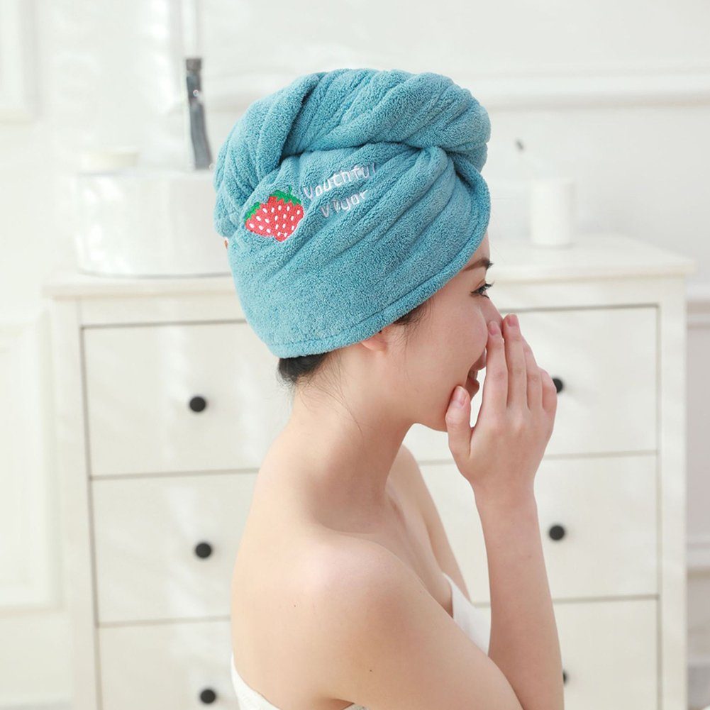 Haarhandtuchwickel Nasses Turban-Handtuch Frauen, Blusmart Anti-Frizz-Haarhandtuch blue Für Für