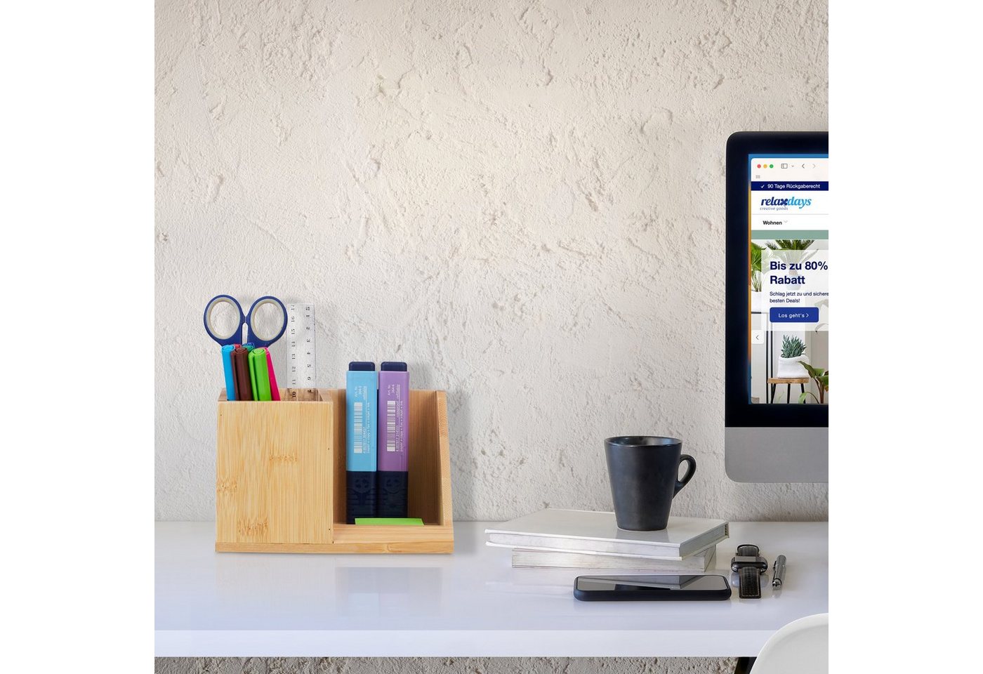 Thumbnail - relaxdays Organizer Schreibtisch Organizer mit Stiftehalter