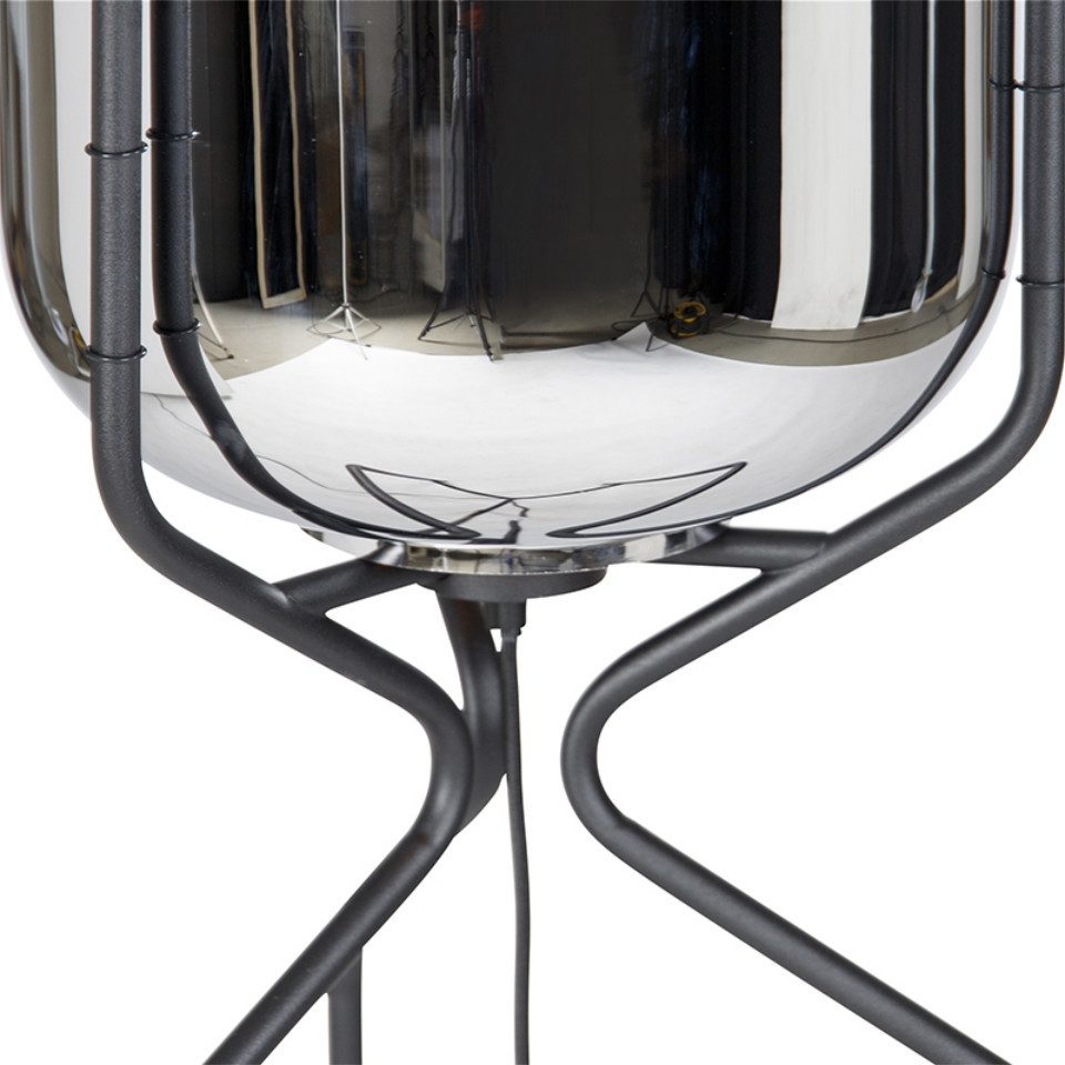 Qazqa Stehlampe Bliss, ohne Leuchtmittel, Warmweiß, QAZQA Stehlampe, e27, Schwarz, Glas, Design