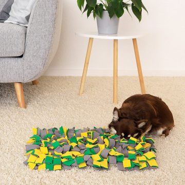 lionto Tier-Intelligenzspielzeug Schnüffelteppich, Suchteppich für Hunde, 50 x 34 cm, gelb-grün
