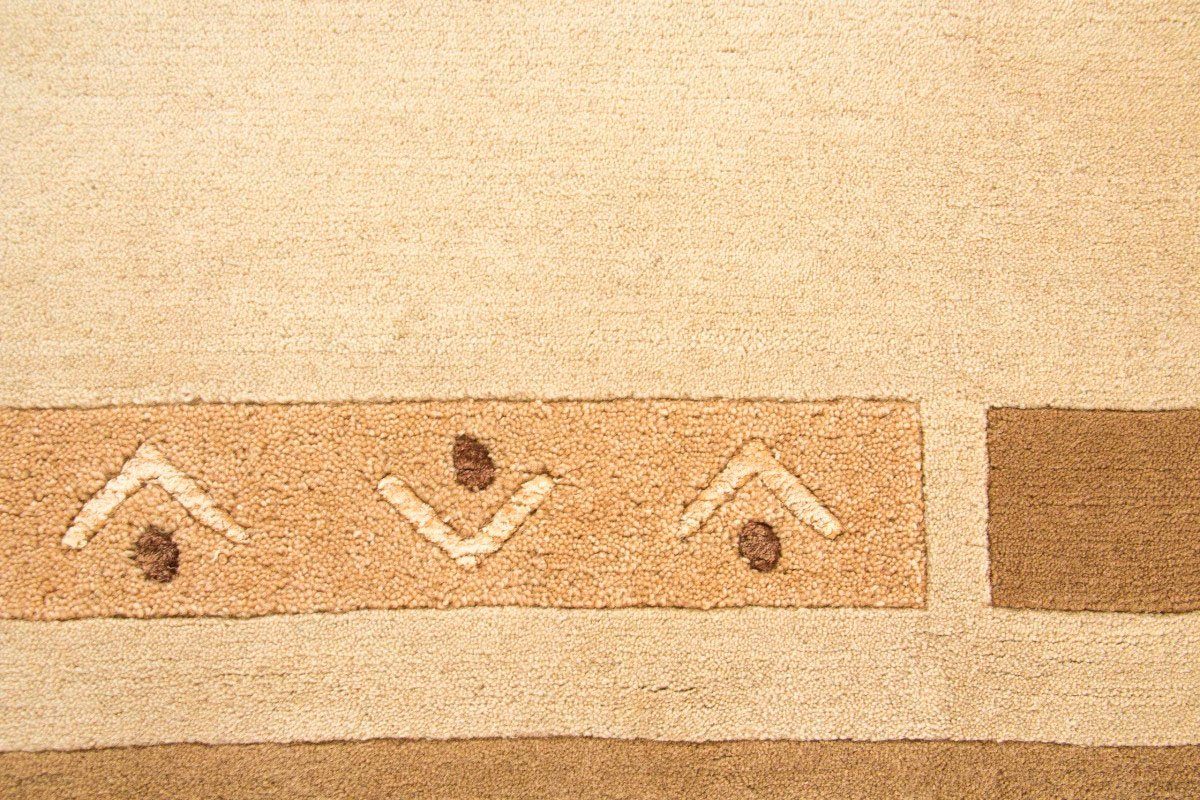 Wollteppich Nepal Jaipur, carpetfine, rechteckig, Höhe: reine handgeknüpft, beige Wohnzimmer 20 mm, Wolle