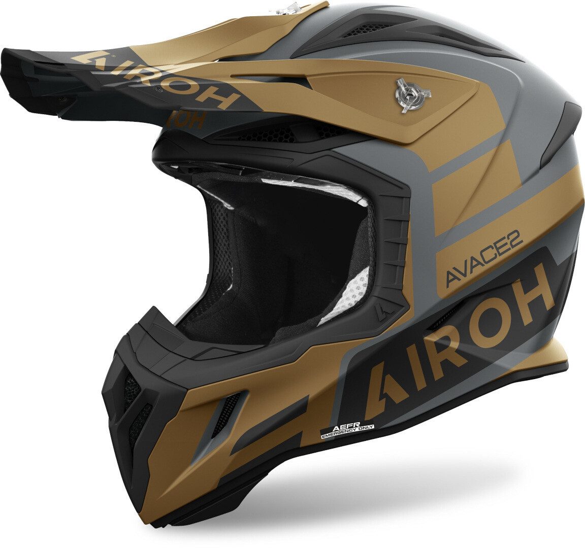 Airoh Motocrosshelm Aviator Ace 2 Sake Motocross Helm, vorbereitet für Kommunikationssystem,Notfallsystem-Polsterung (EQ