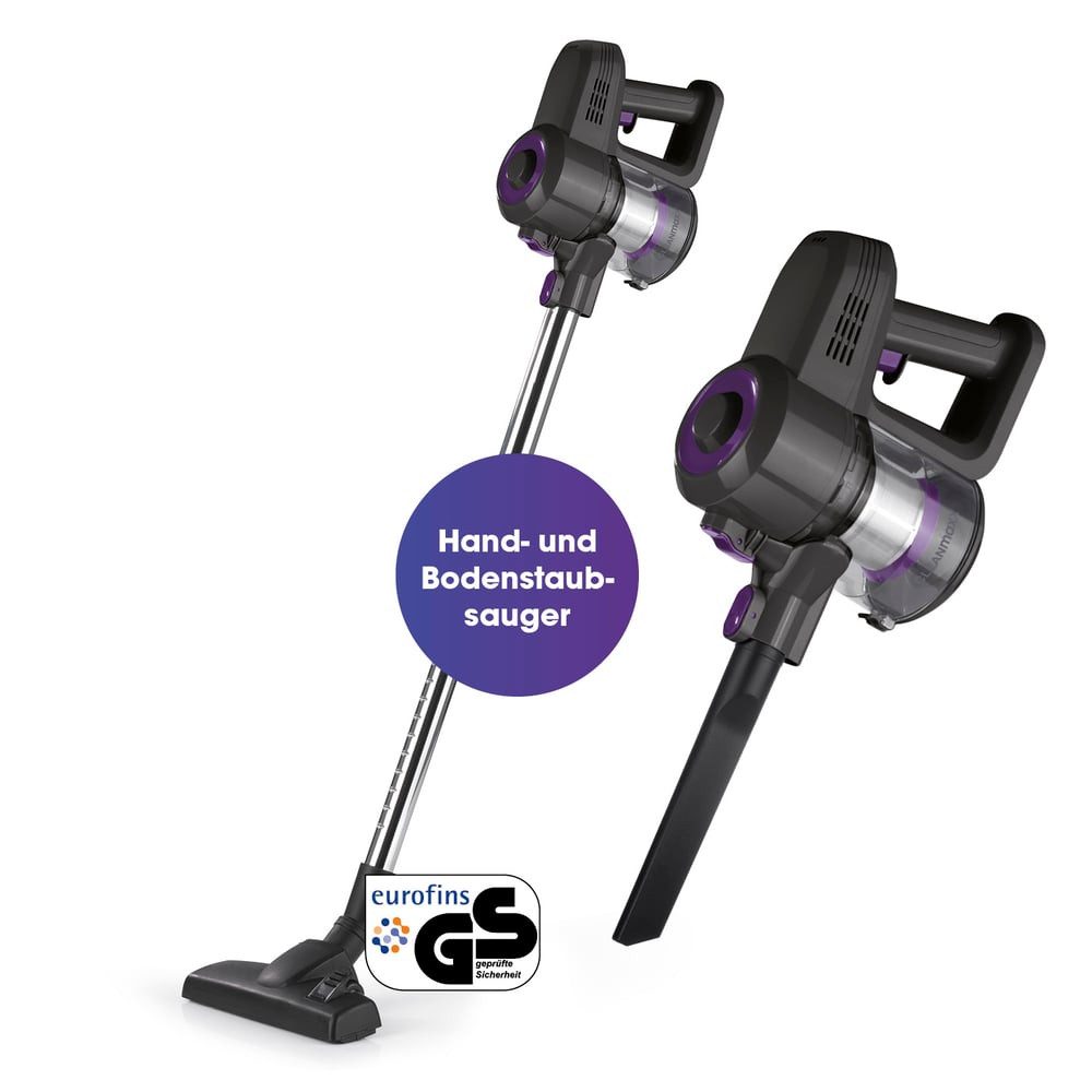 CLEANmaxx Akku-Hand-und Stielstaubsauger Akku-Hand-und Stielstaubsauger Staubsauger, 120 W, beutellos, 120,00 W beutellos verstellbares Teleskoprohr, mit EPA-Filter