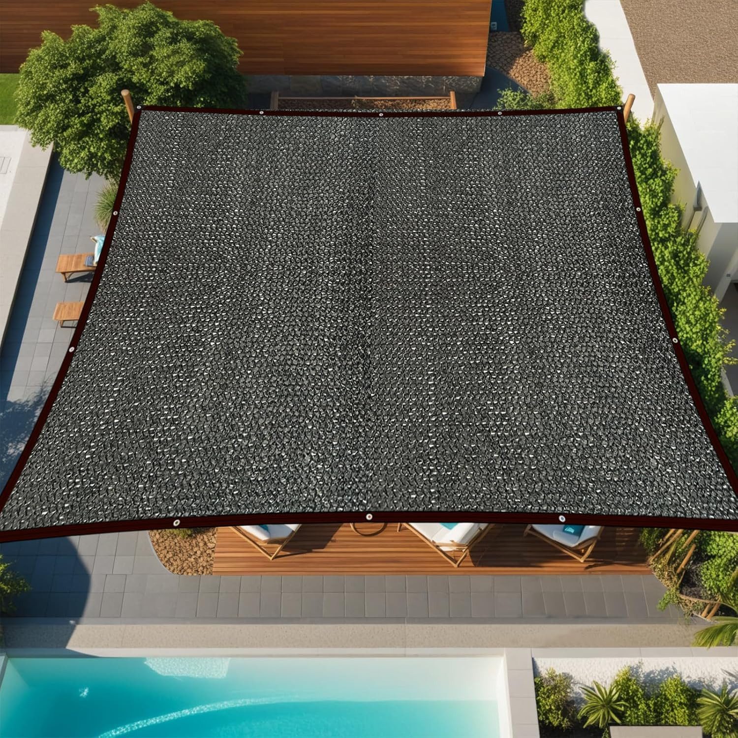 FELIXLEO Sonnensegel Schattierungsnetz mit Ösen 2x3m Sonnenschutz Garten Netz, (1-tlg)