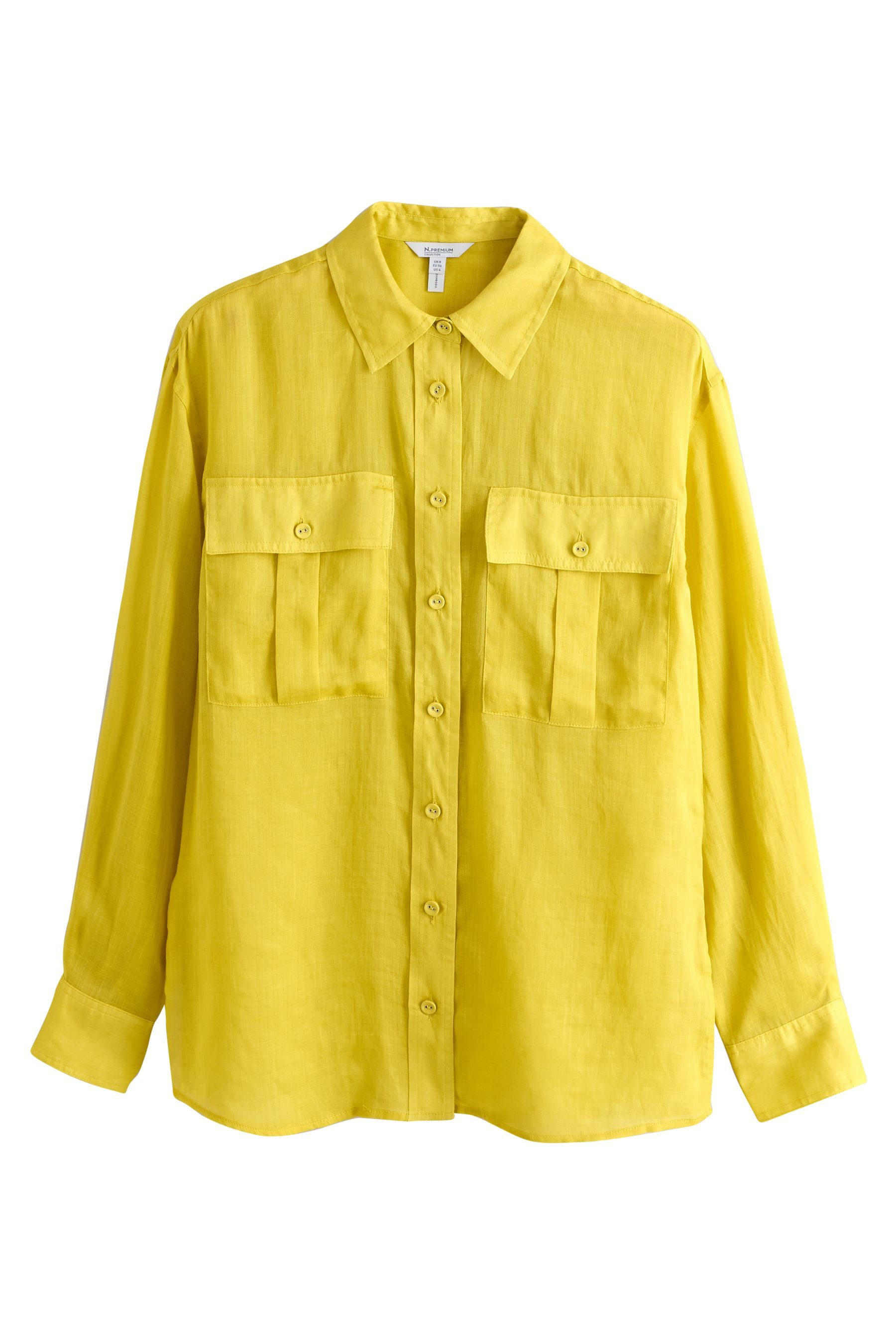 Next Hemdbluse Langärmeliges, transparentes Utility-Hemd (1-tlg)