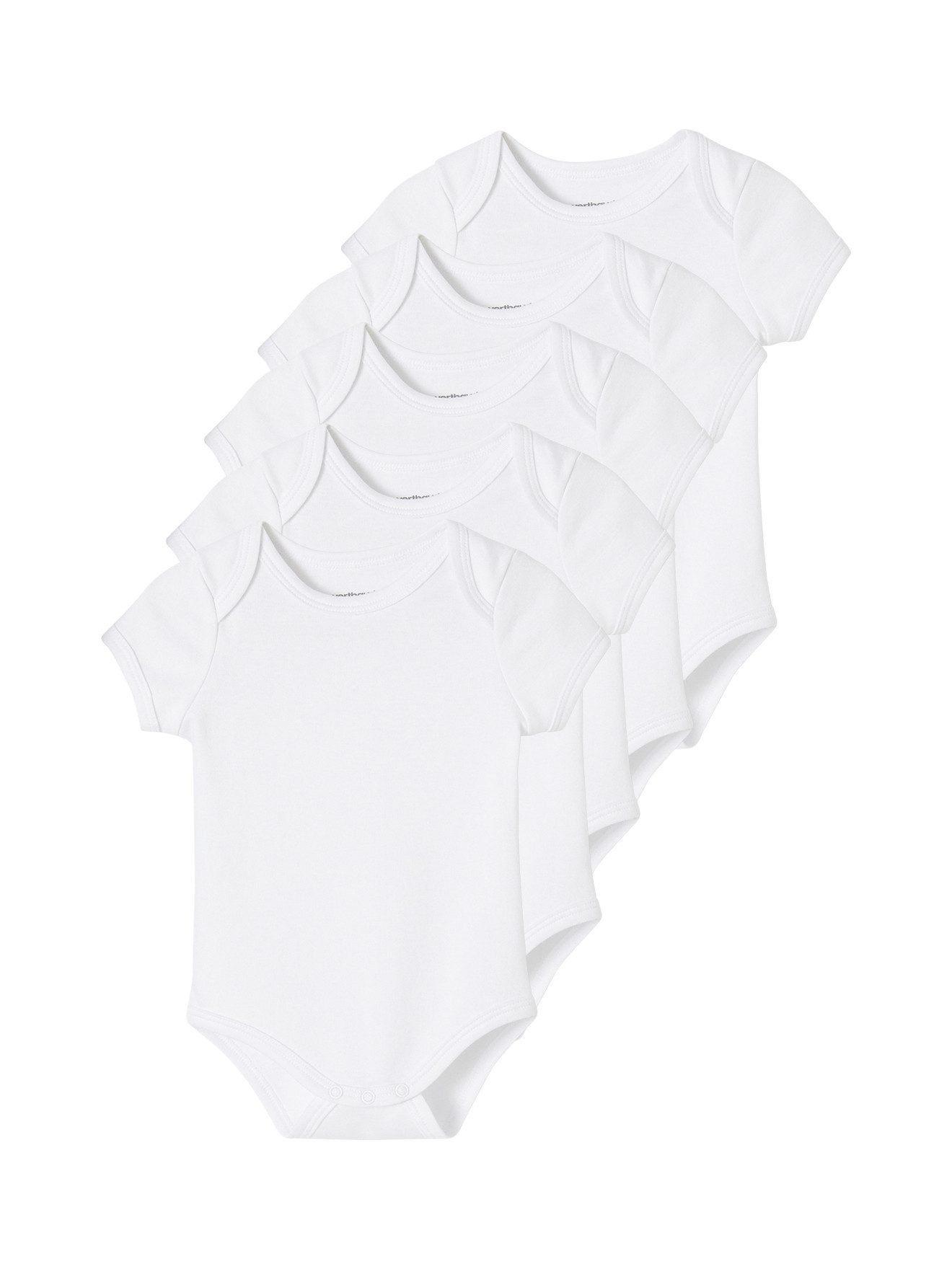 vertbaudet Langarmbody Baby Kurzarm-Bodys BASIC 5er-Pack in Schlupfform