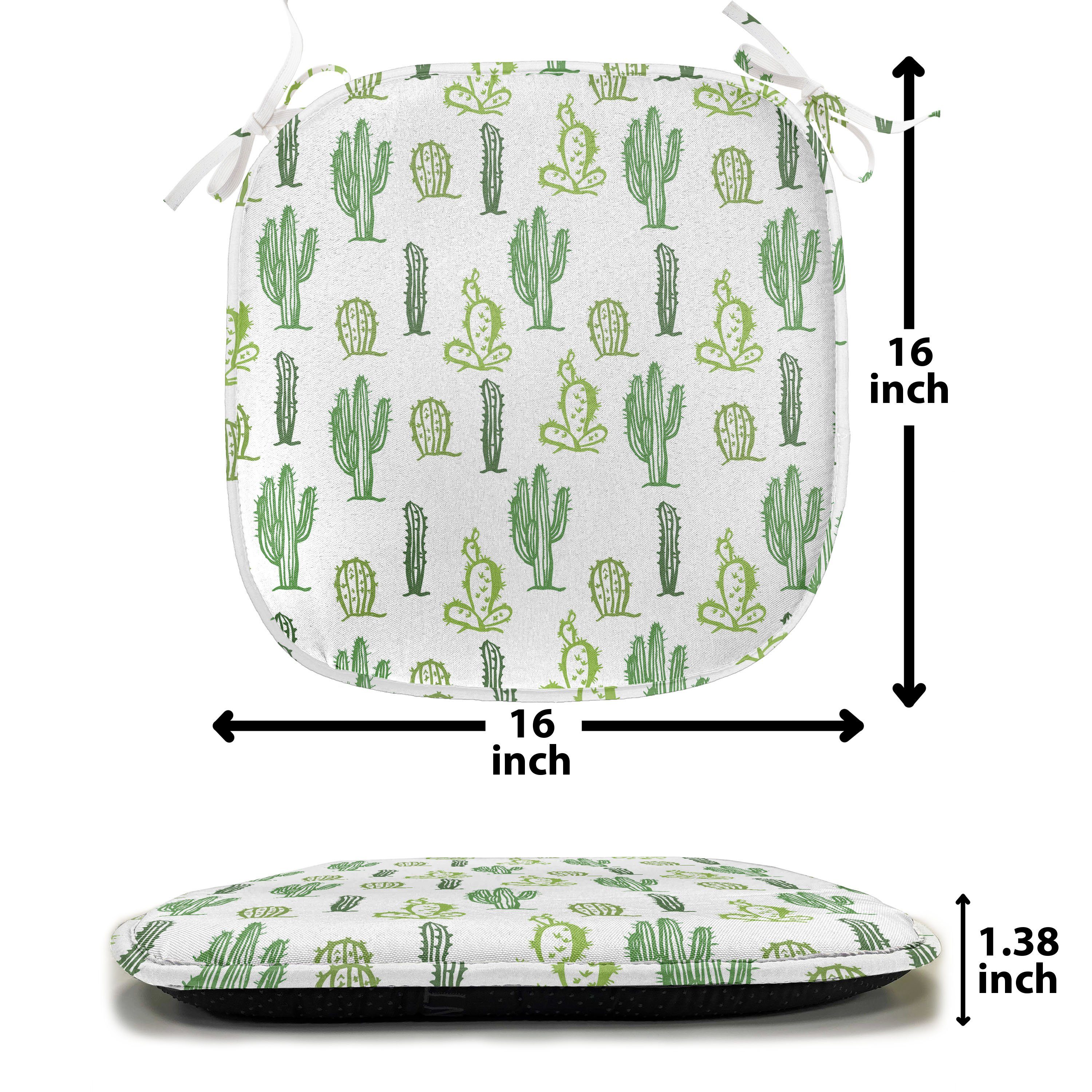 Flora wasserfestes Kaktus Stuhlkissen Küchensitze, mit Doodle Cartoon Dekoratives Riemen für Kissen Abakuhaus