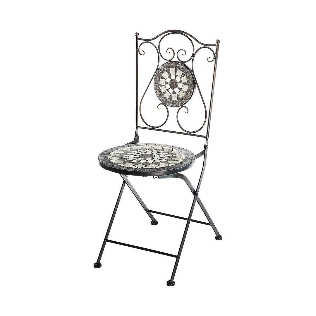 Kobolo 4-Fußstuhl Klappstuhl aus Metall in grau 88cm (Mosaik, 1 St)