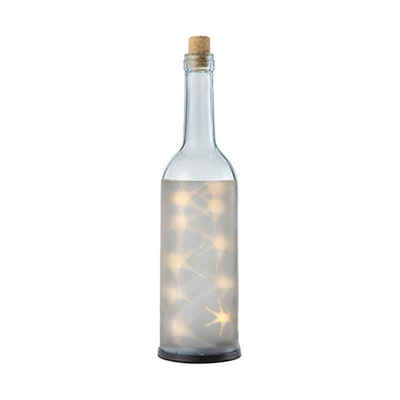 Kiom Tischleuchte Led Glasflasche Leuchtflasche Sterne Batterieb., Sternen Motiv, LED, LED-Leuchtmittel fest verbaut, warmweiß