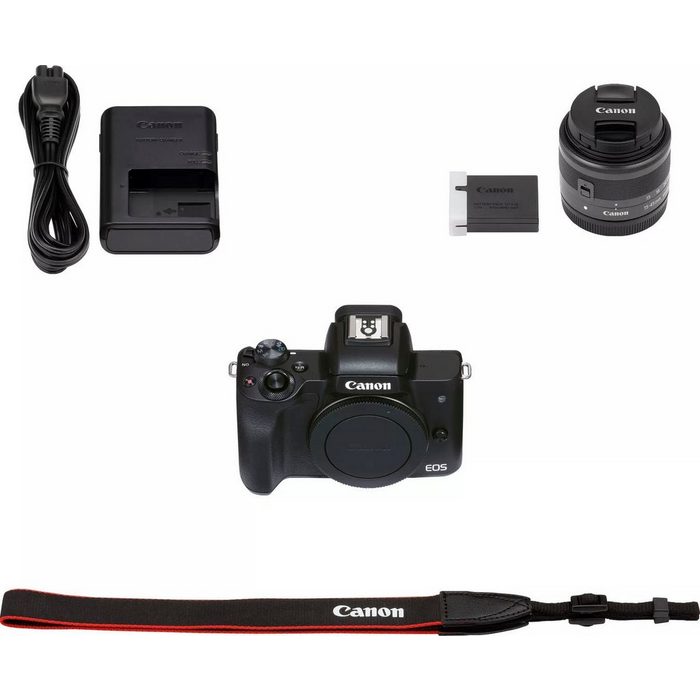 Canon EOS M50 Mark II Systemkamera (EF-M 15-45mm f/3 5-6 3 IS STM Graphit-Grau 24 1 MP Bluetooth NFC WLAN (WiFi)