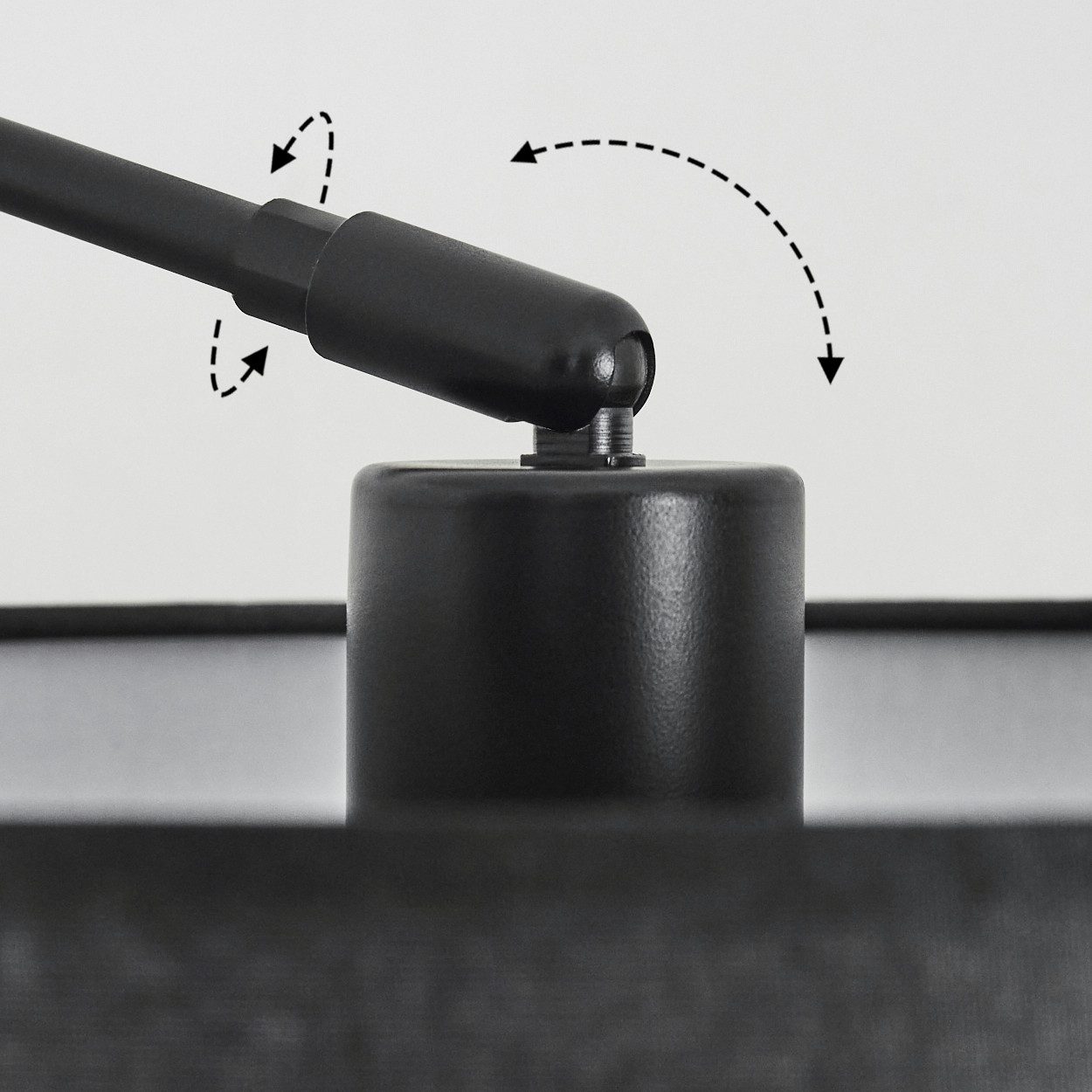 hofstein Bogenlampe Stehlampe mit Marmorfuß aus Metall/Stoff in Schwarz/Weiß, verstellbare Stehleuchte im modernen Design mit Fußschalter, E27