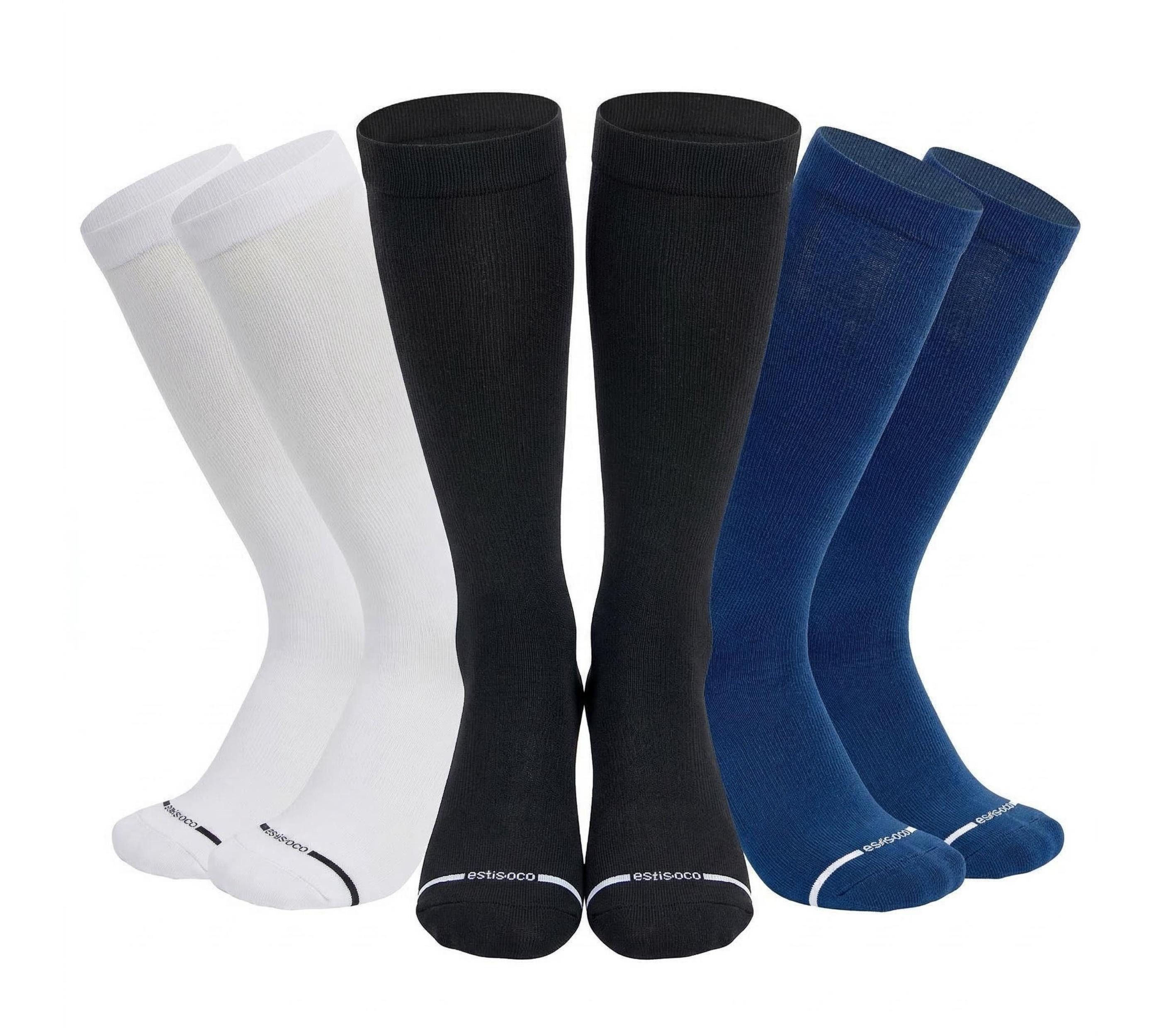 RAIKOU Kompressionsstrümpfe Klasse 1 Damen & Herren Stützkniestrümpfe 3 Paar (3er-Pack, 3 Paar-Pack) Atmungsaktiv,Kompression,Alltag,Sport,Reisen