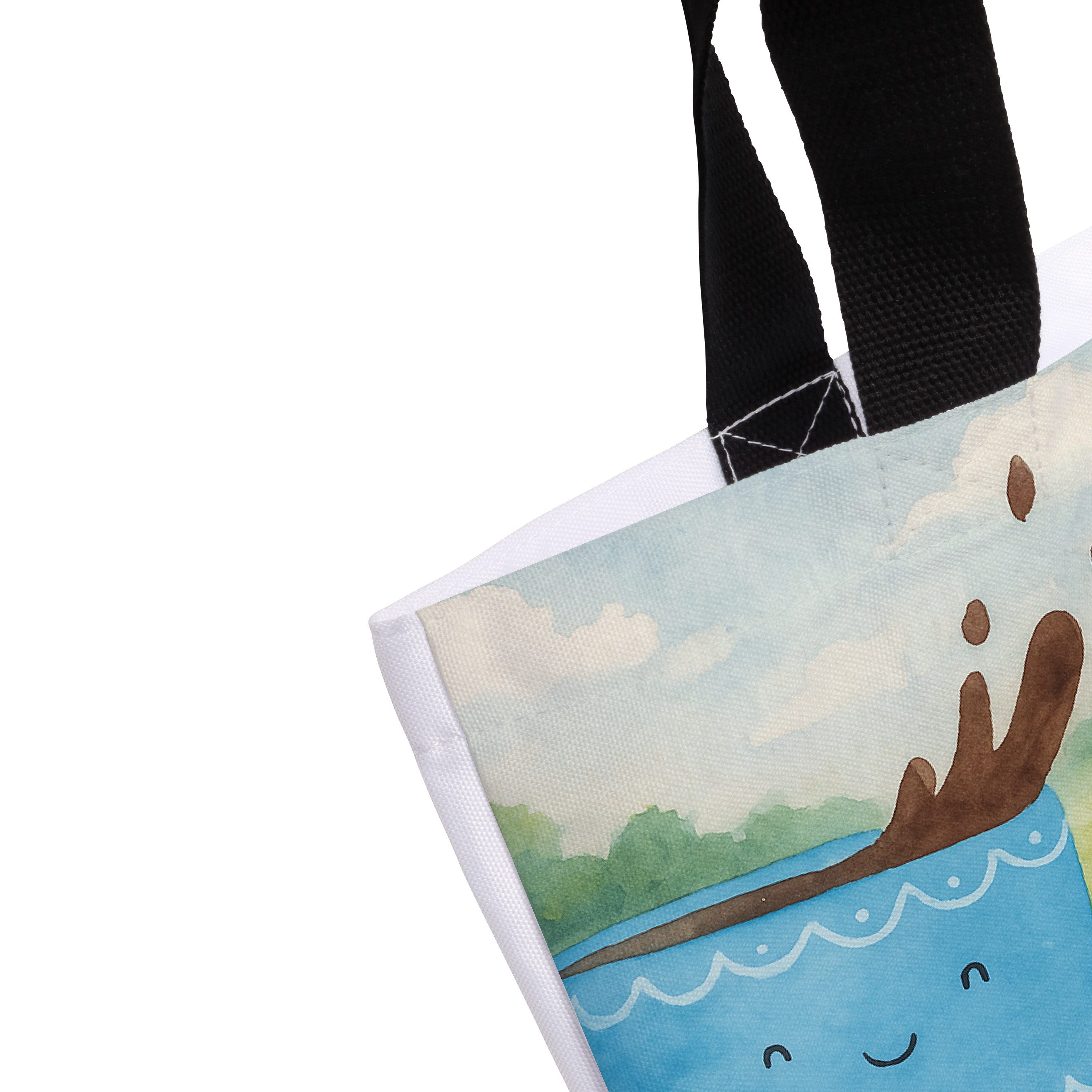 Mr. & Mrs. Panda Shopper Kaffee Bohne Design, Tote Bag, Weiß, Zufriedenheit, Schultasche, Glüc (Packung), Unitasche Pandatasche Tasche