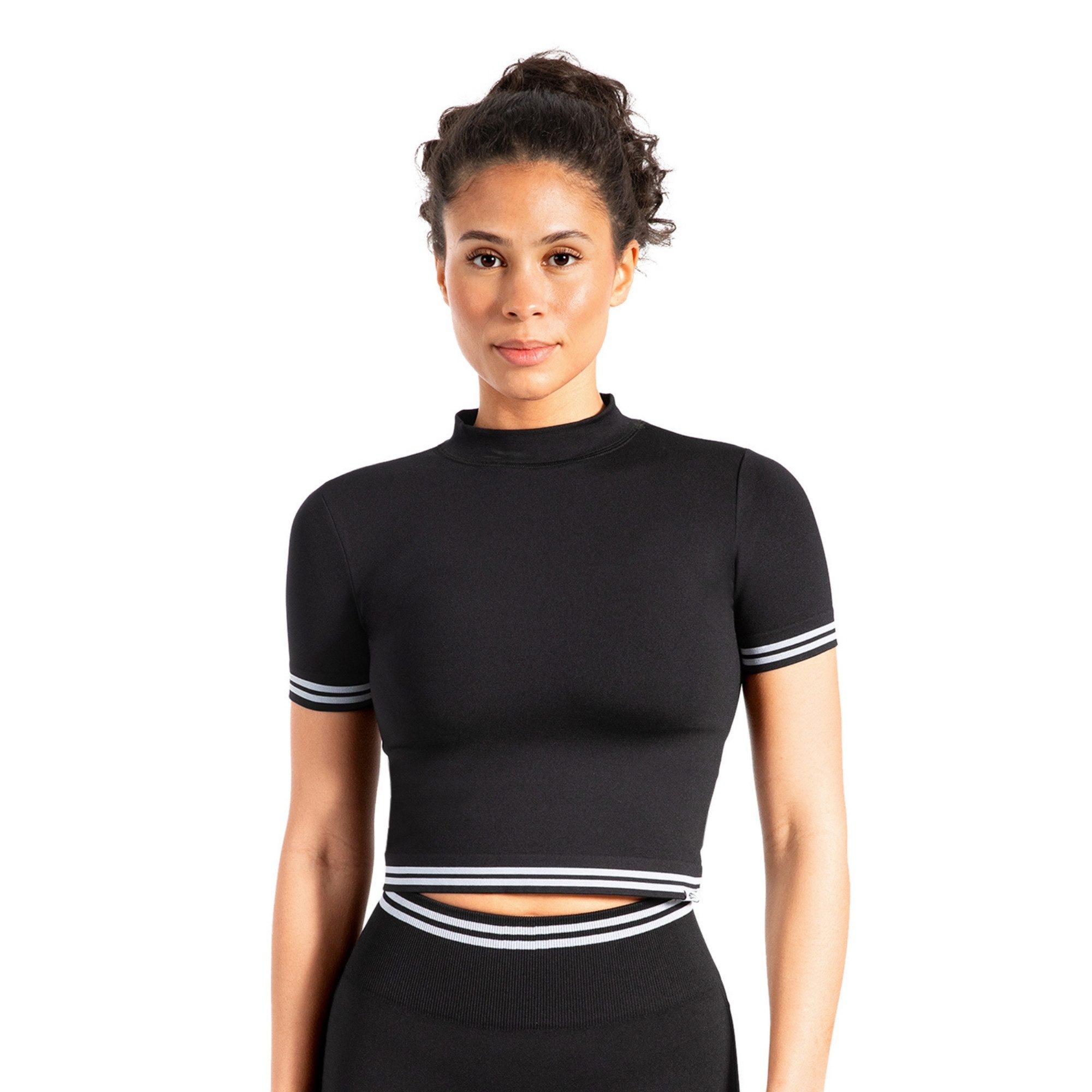 T-Shirt Miriel, Gym Oberteil Crop Shirt mit elastischem Bund, figurformend