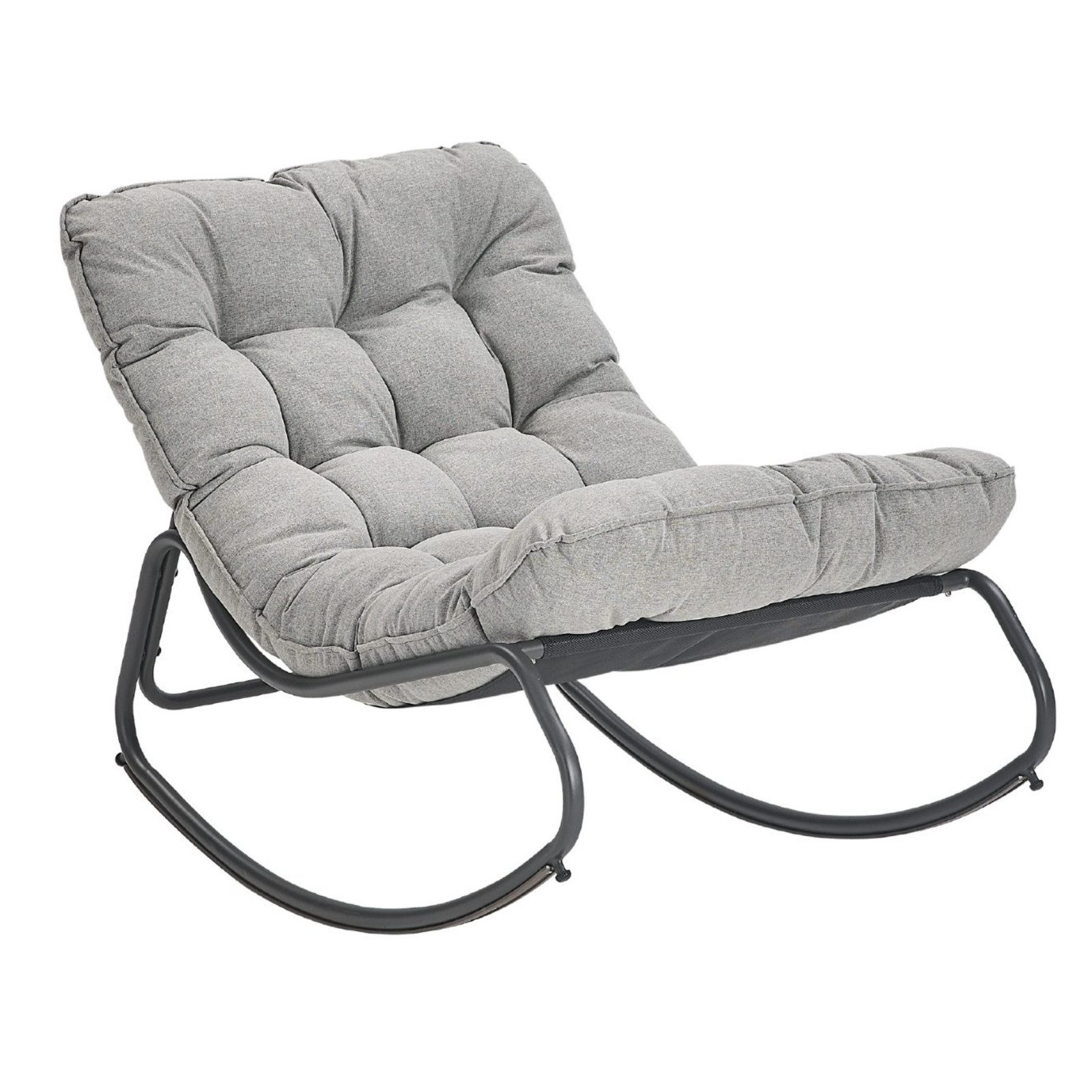 CASA DOMA Gartenlounge-Sessel Paola, Schaukelstuhl, Schaukelsessel für Balkon, Garten, Terrasse (Outdoor-Sessel, inkl. Auflage), Schaukelfunktion, 10cm dicke Polster, Textilgewebe, Stahlgestell