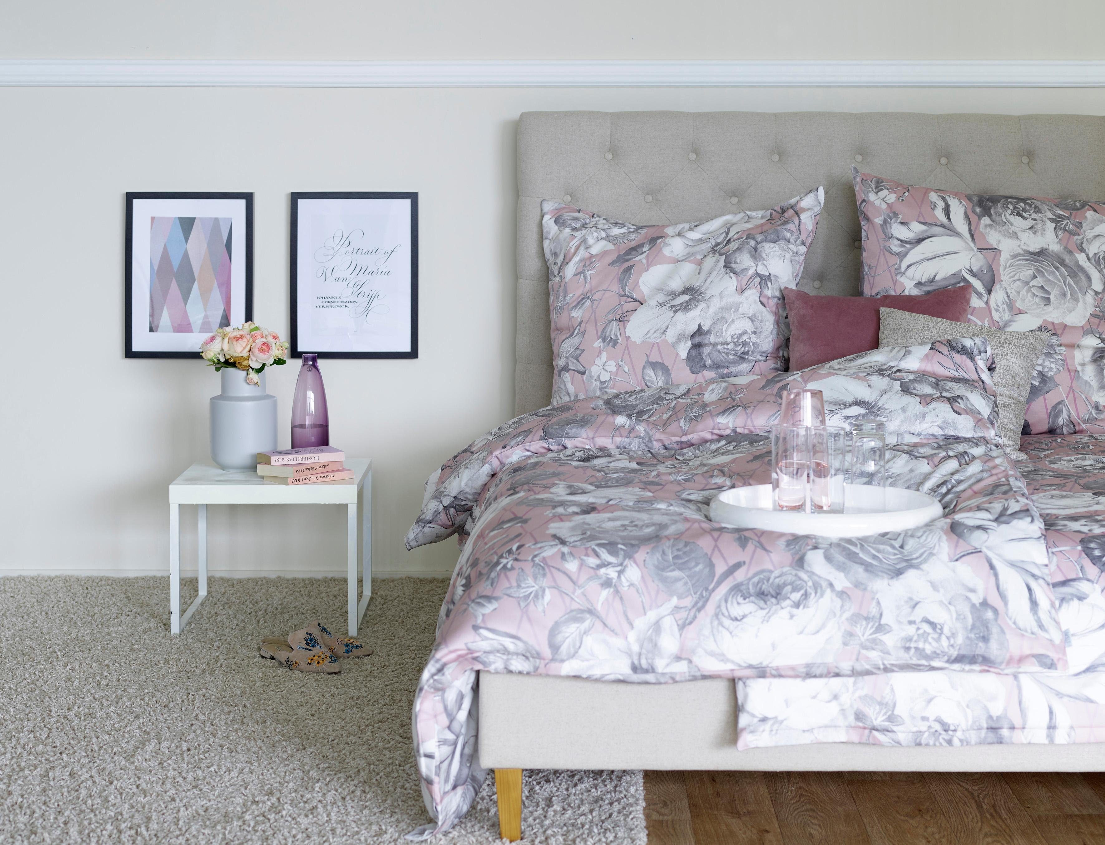 APELT Bettwäsche Sophie, Satin, 2 teilig, Blütenmotive, GOTS zertifiziert - aus Bio-Baumwolle