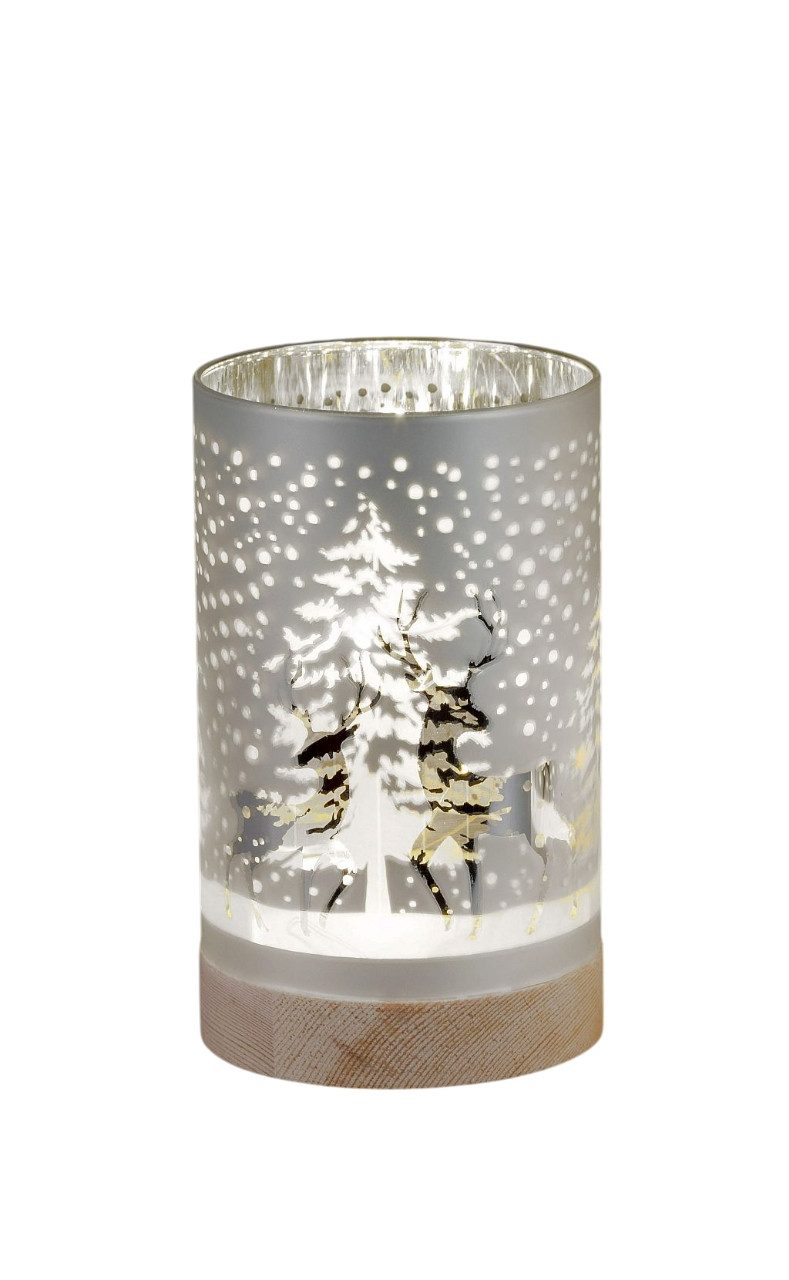 LED Dekolicht aus Glas Winterlandschaft