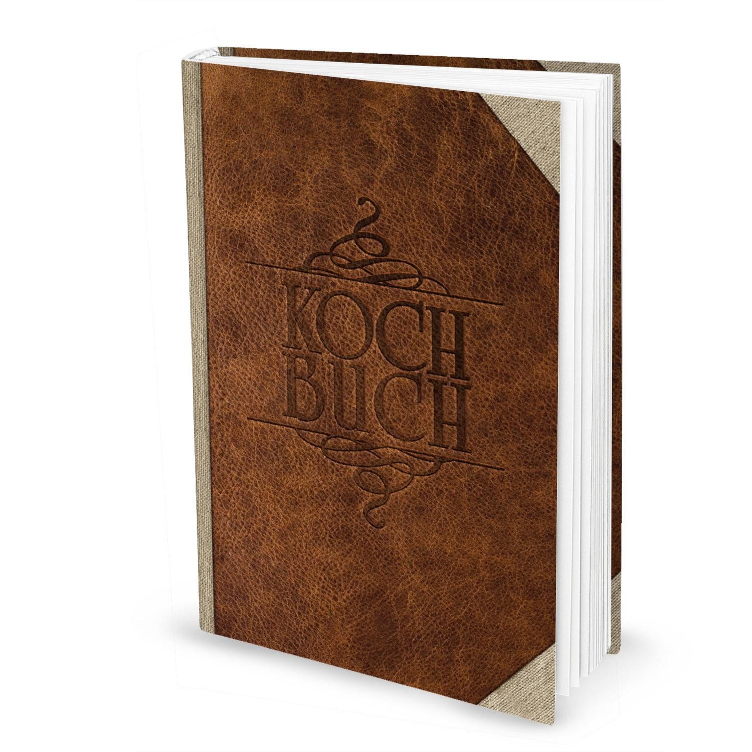 Thumbnail - Logbuch-Verlag Notizbuch Großes Rezeptbuch in Lederoptik braun - leeres Kochbuch DIN A4 im