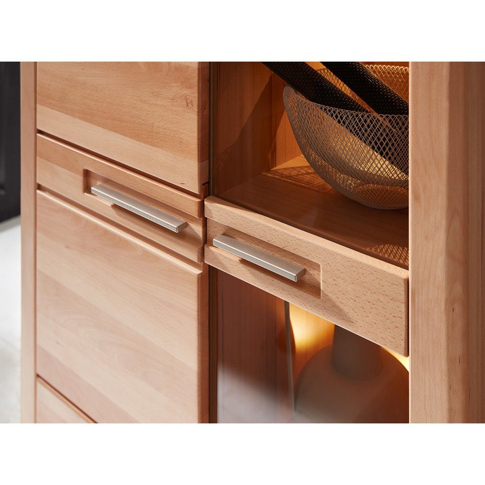 Lomadox Vitrine NEWTON-36 Front Kernbuche massiv, günstig online kaufen