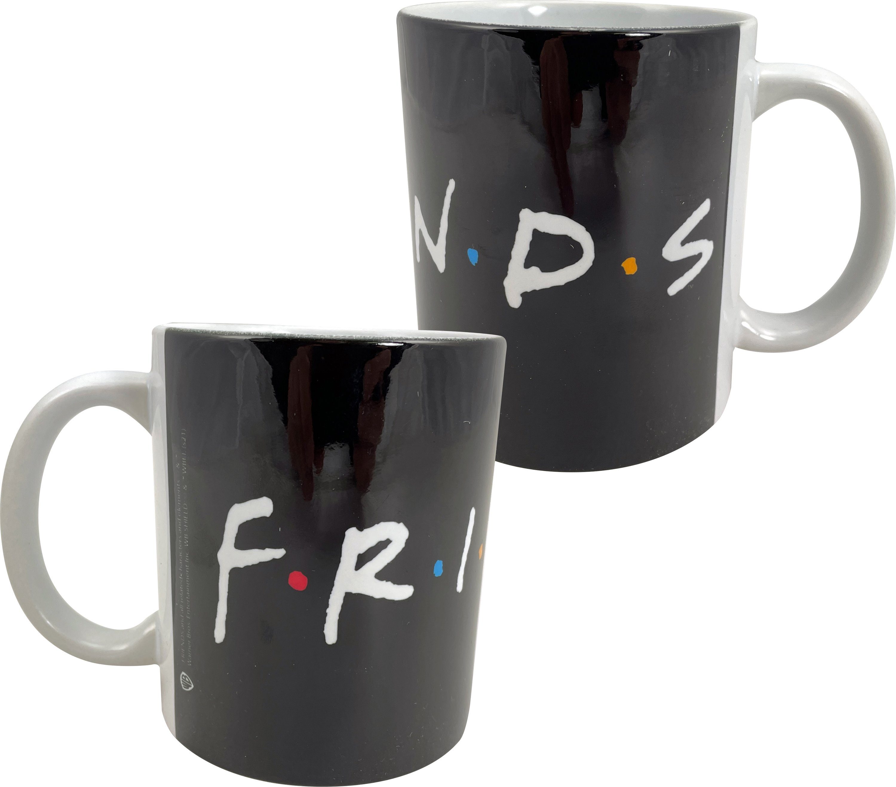 320 United Labels® Keramik aus Kaffeetasse Friends Tasse Schwarz Logo ml, - Keramik