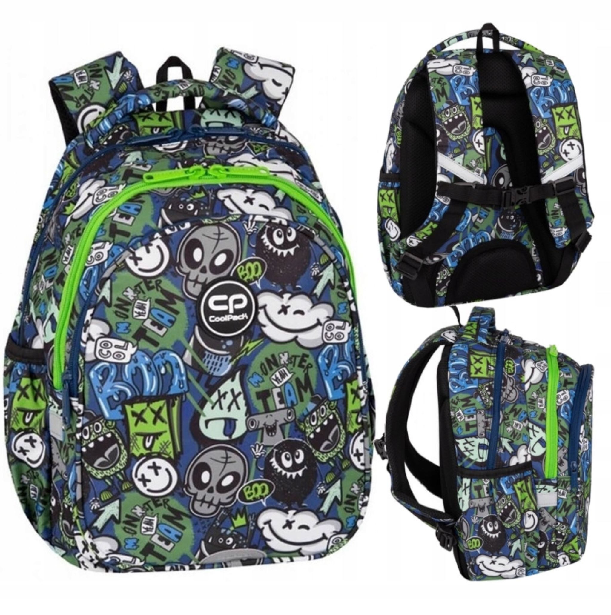 Festivalartikel Schulrucksack CoolPack Schulrucksack Monster Team für Jungen 1-3 Klasse