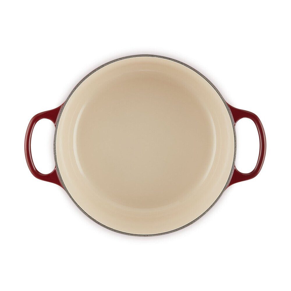 LE CREUSET Bräter Bräter mit Deckel 24 cm Signature Garnet, Gusseisen (1-tlg), 4,2l, Gusseisen, emailliert, rot, Handreinigung, backofengeeignet – Bild 5 von 5