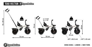 HyperMotion Dreirad TOBI VECTOR, breite Vollgummiräder, Schieber, Hellgrau