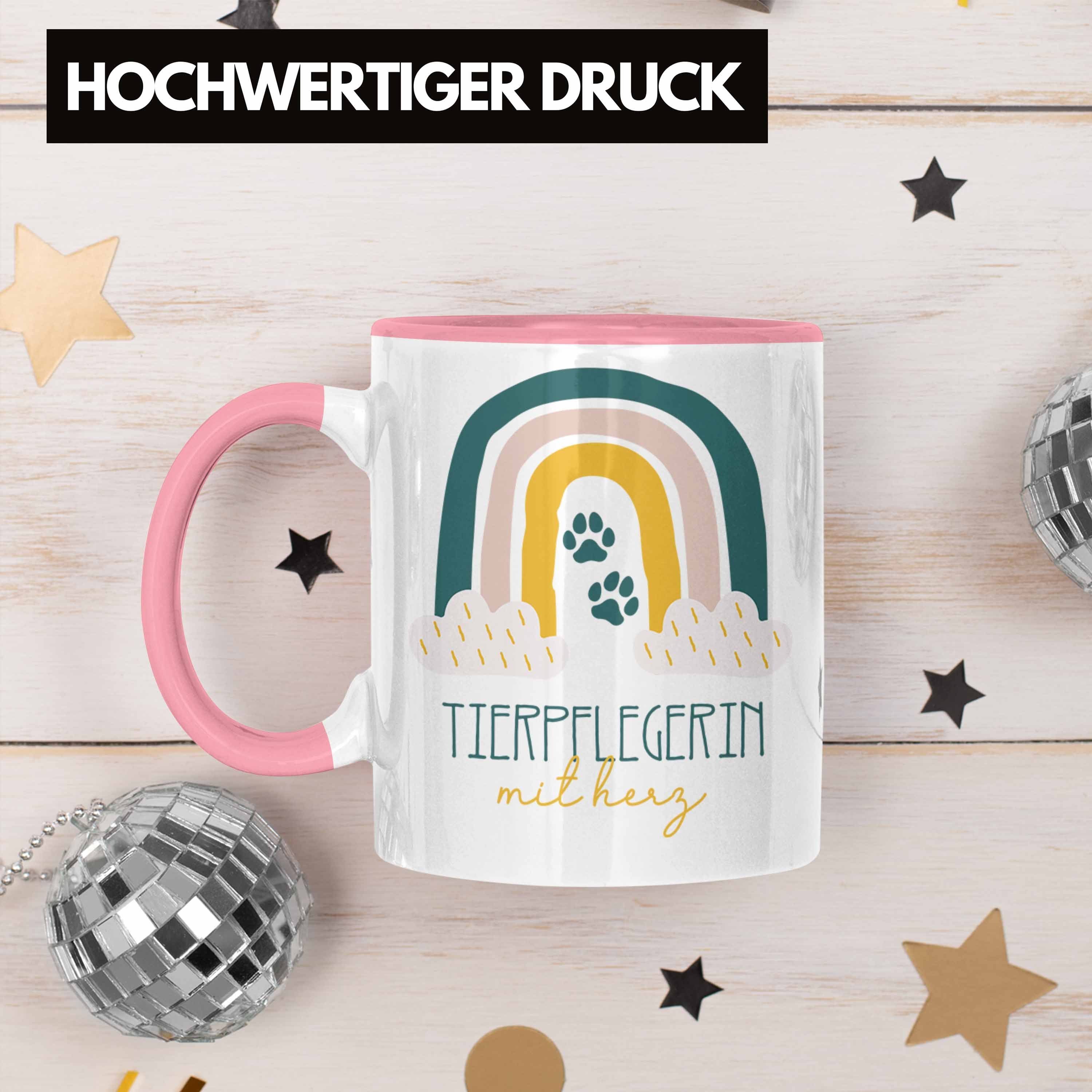 Tier Geschenkidee Rosa Tasse Geschenk Tierpflegerin Trendation Danke Kaffeetassse für Tasse