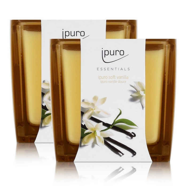 IPURO Duftkerze Essentials by Ipuro Duftkerze soft vanilla 125g - Raumduft (2er Pack)