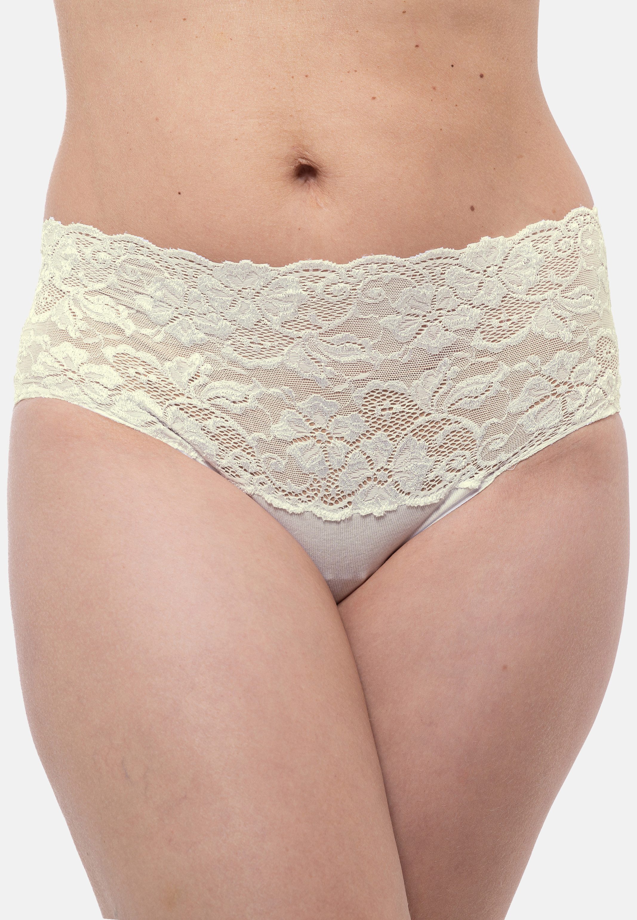 Nina Von C. Taillenslip 3er Pack Fine Cotton (Spar-Set, 3-St) Taillen Slip - Baumwolle - Atmungsaktiv - Im Spitzen-Design