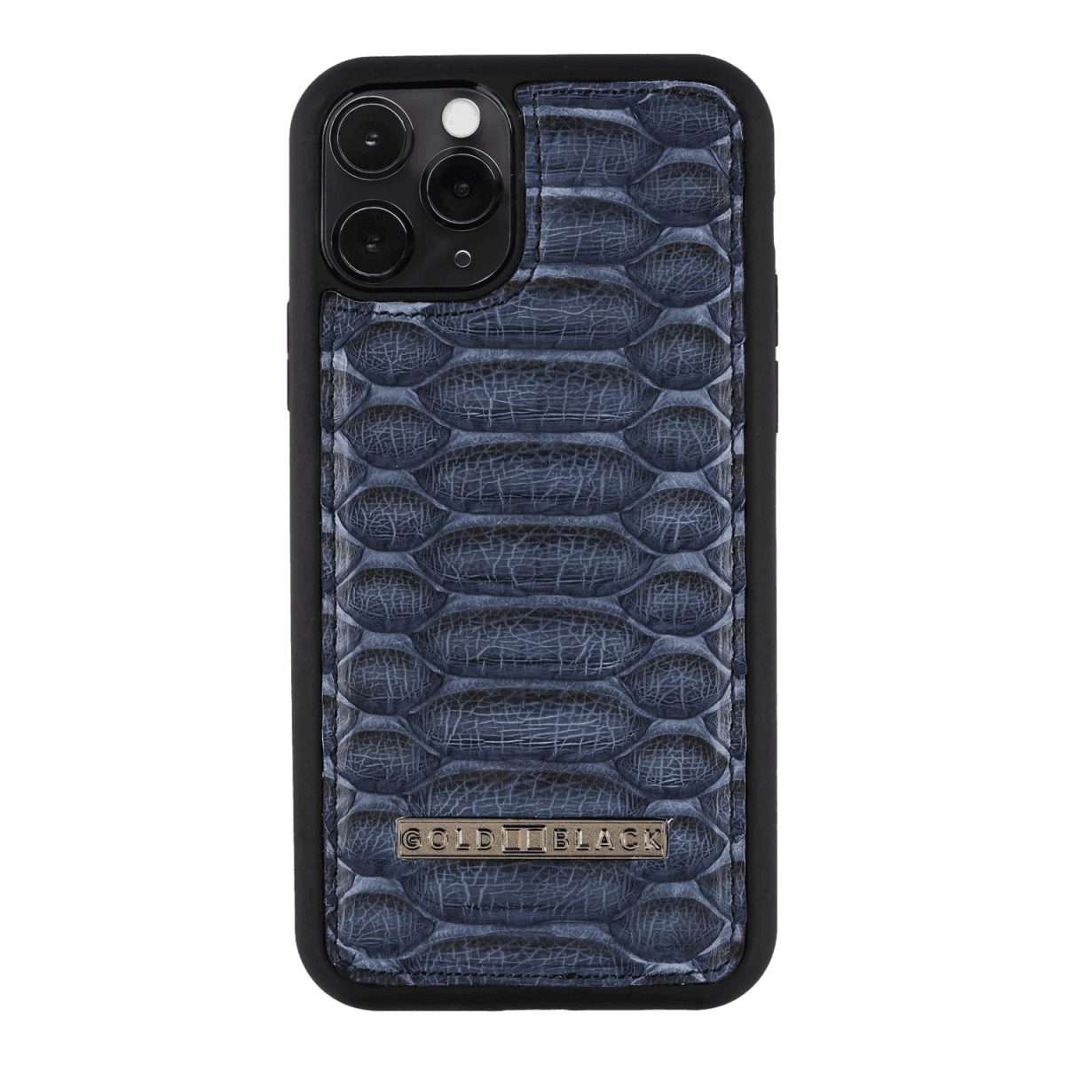 Handyhülle GOLDBLACK iPHONE 11 PRO LEDERHÜLLE PYTHON NAVY BLAU