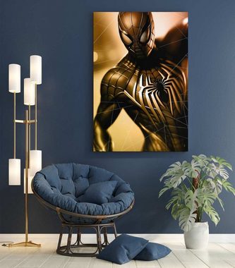 Mister-Kreativ XXL-Wandbild Gold Spider - Premium Wandbild, Viele Größen + Materialien, Poster + Leinwand + Acrylglas