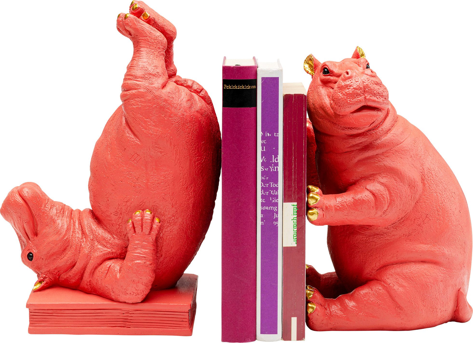 Kare Design Buchstütze Hippo Pink (Set, 2 St), aus Polyresin