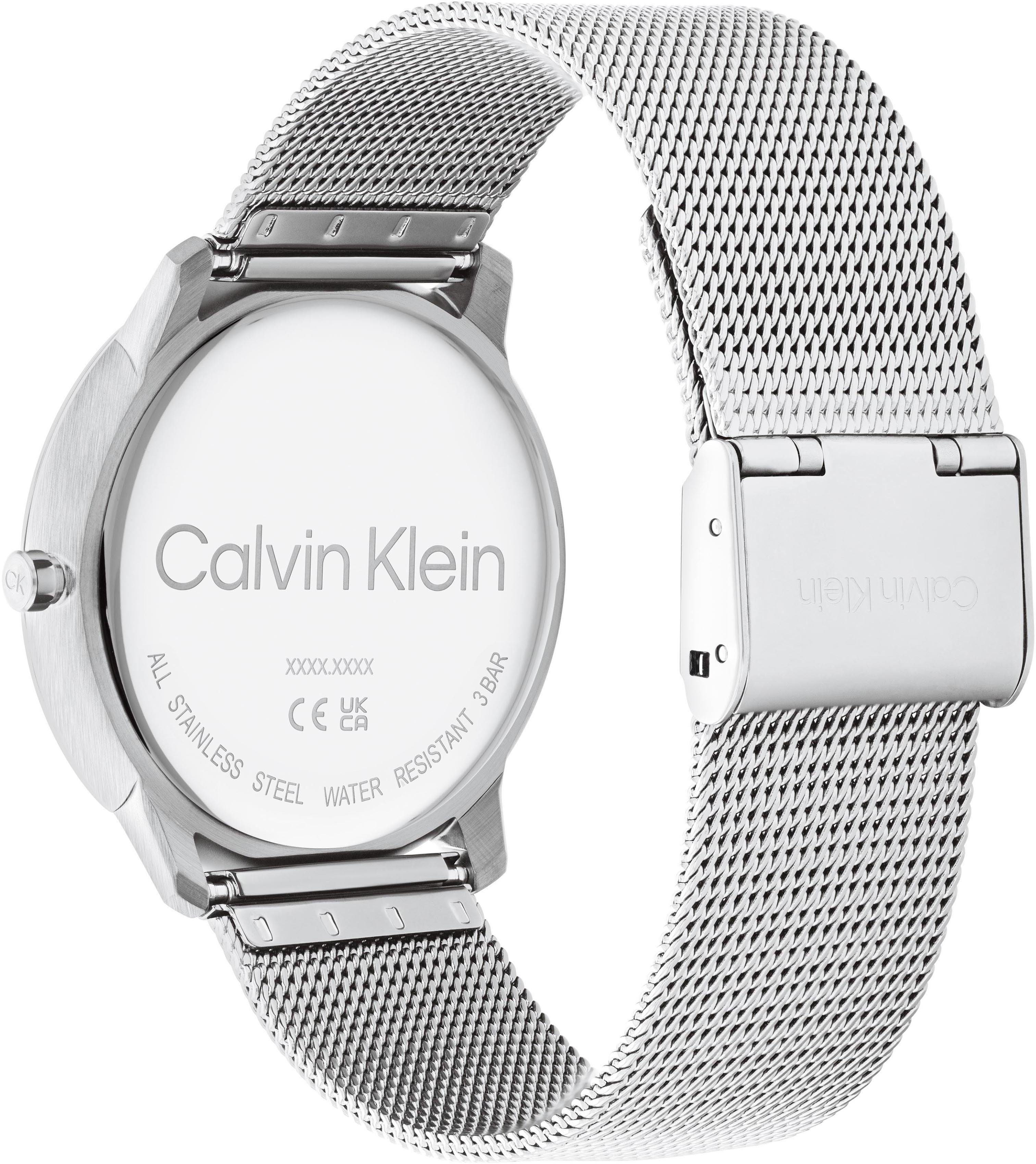 Calvin Klein Quarzuhr CK ICONIC 40 mm 25200027, Armbanduhr, Damenuhr, Herrenuhr, Edelstahlarmband, analog